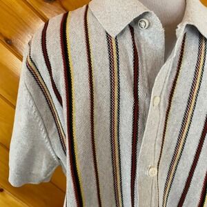 Ben Sherman NEW Men's Striped Knit Short Sleeve Button Down Shirt BS25SR176 M